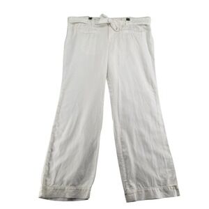 Converse One Star Wide Leg Linen Cotton Blend Pants Womens 14 Fit 3 White Beach
